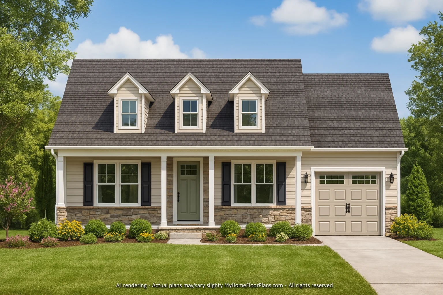 Efficient Small Home Plan with Garage – Floor Plan CAD & Designs