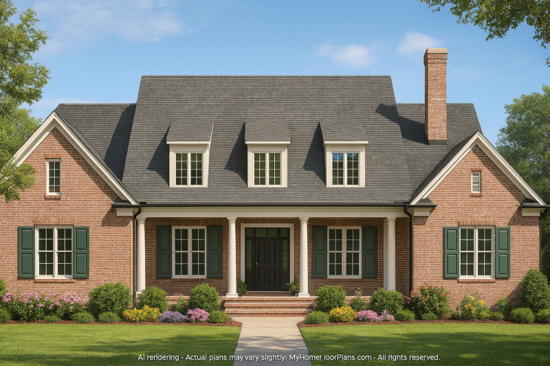 Elegant 1.5-Story Home Plan with CAD Blueprints & 4 Bedrooms