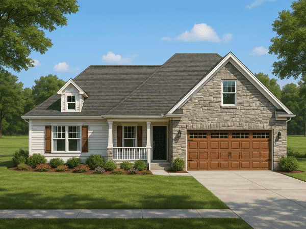 Elegant 1.5-Story House Plan with Traditional Craftsman Design