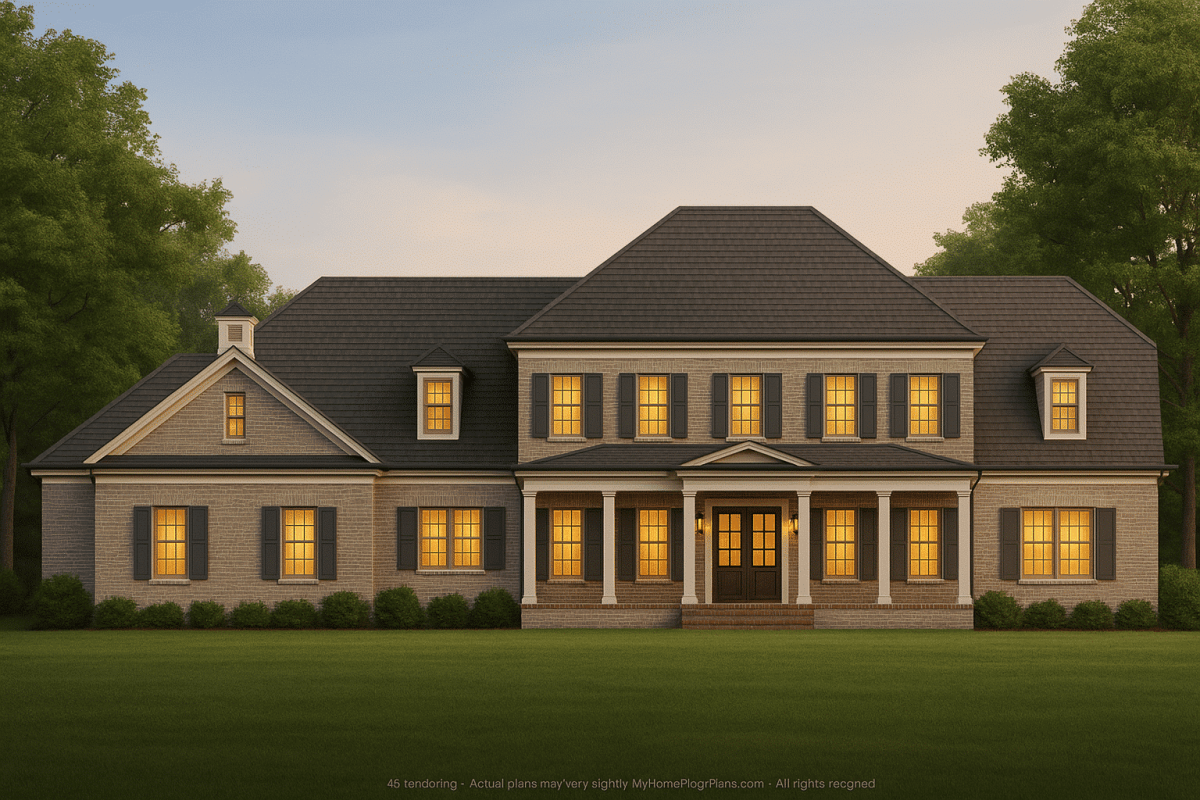 Elegant 2-Story 4 Bedroom House Floor Plan with Traditional Charm