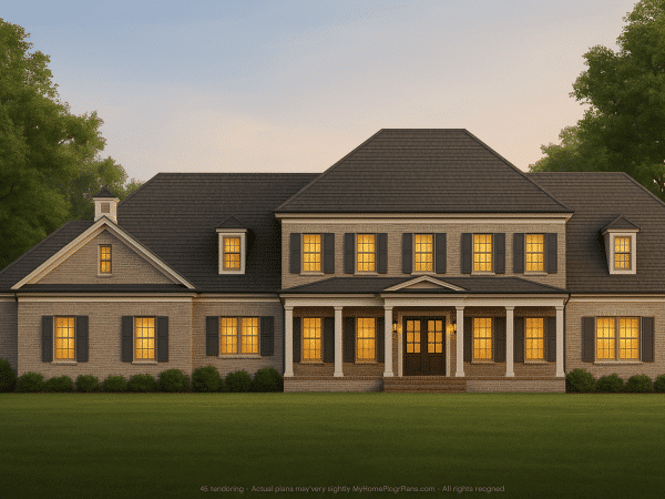 Elegant 2-Story 4 Bedroom House Floor Plan with Traditional Charm