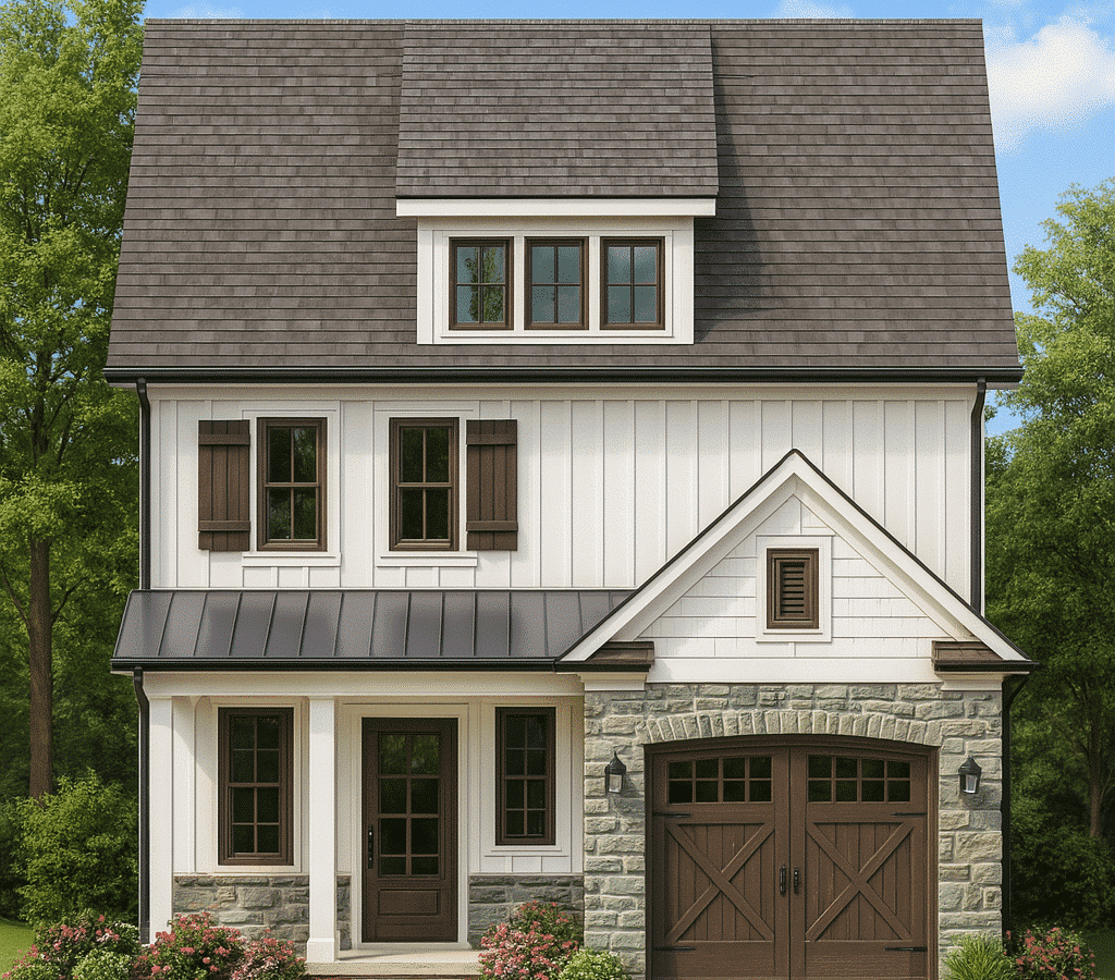 Elegant 2-Story Craftsman House Plan for Narrow Lots