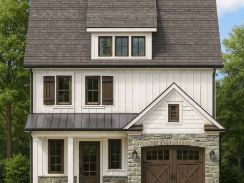 Elegant 2-Story Craftsman House Plan for Narrow Lots