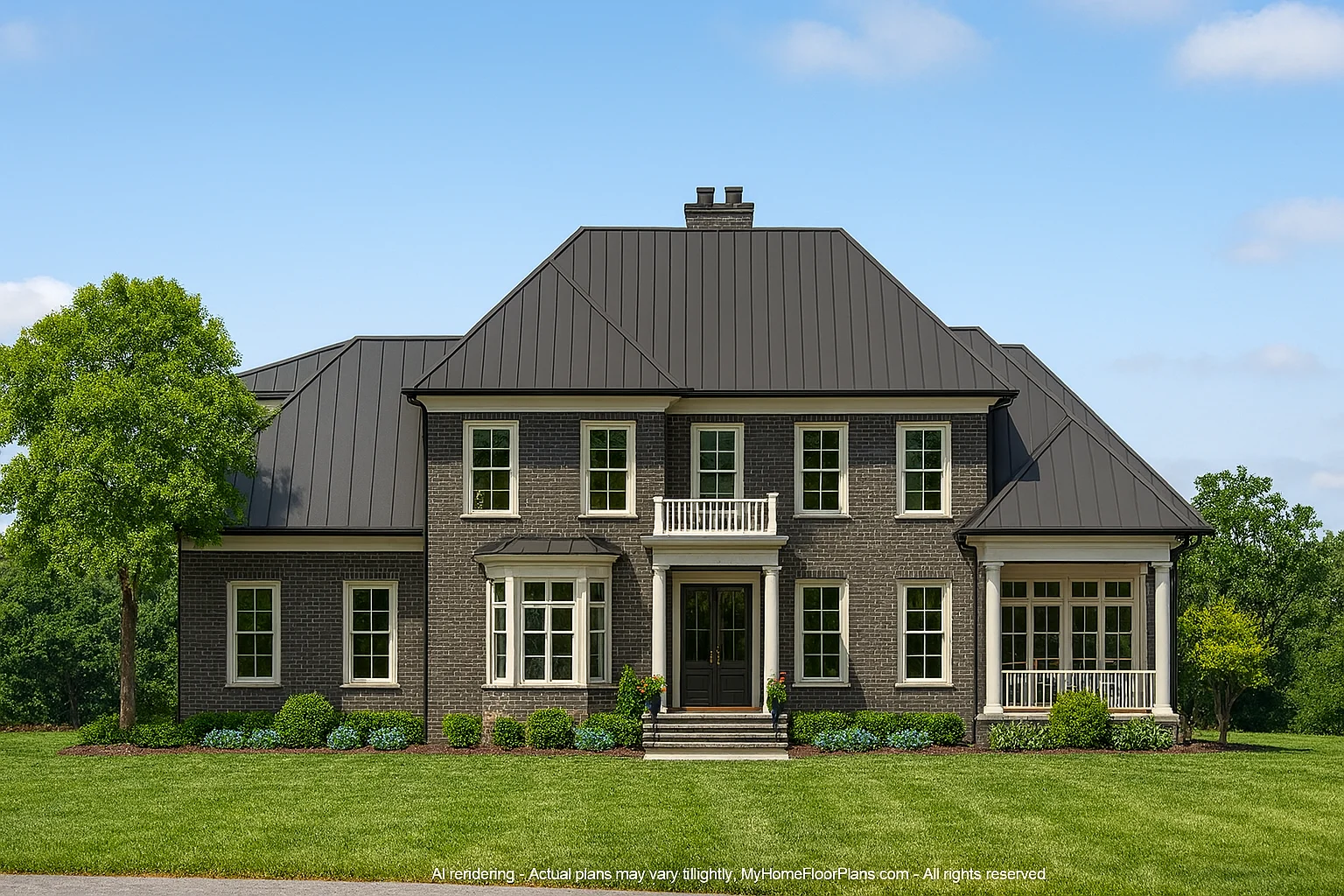Elegant 2-Story Georgian House Plan with Spacious Layout and CAD Blueprint
