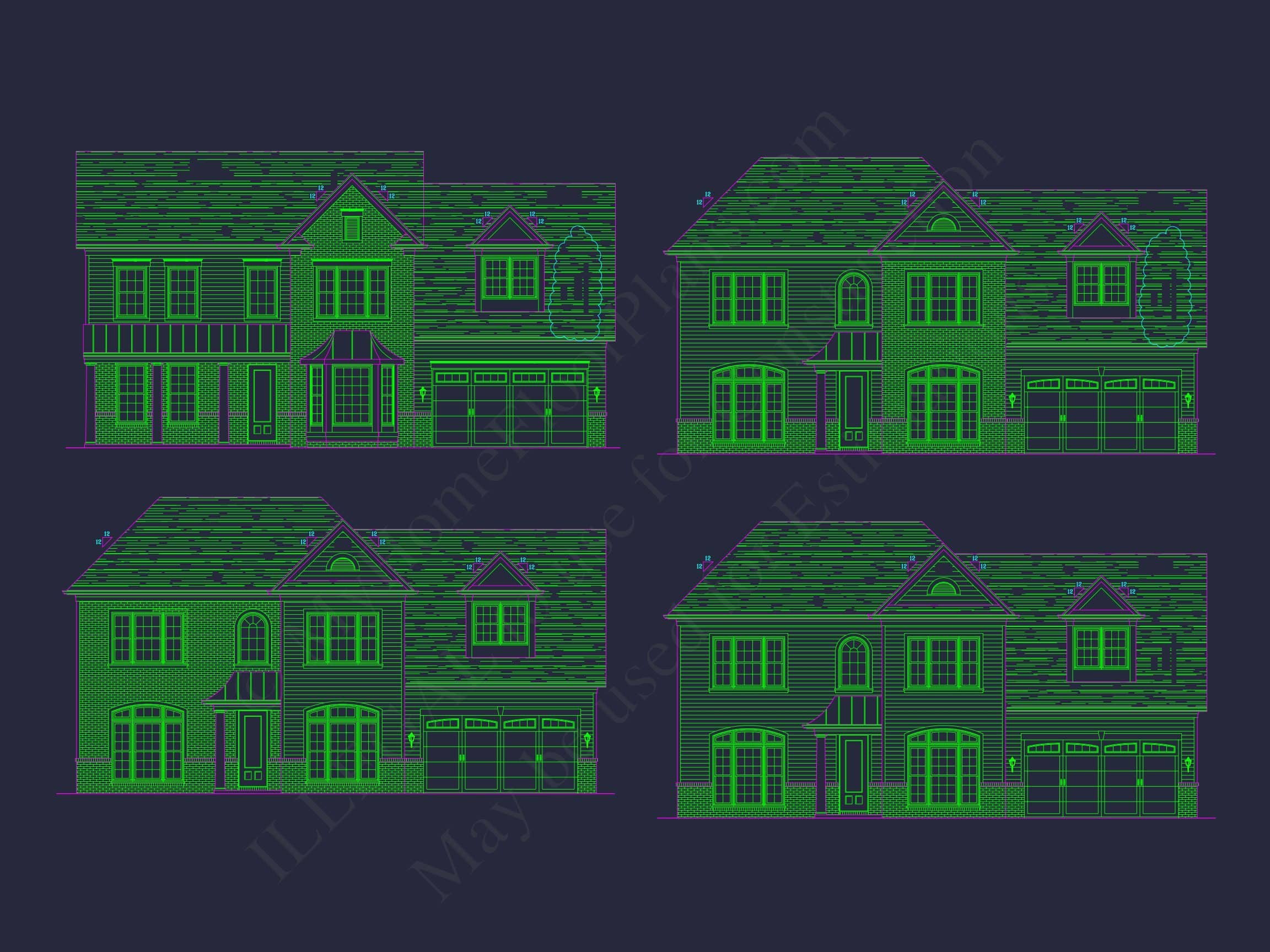 Elegant 2-Story Home Plan with CAD Designs & Spacious Layout