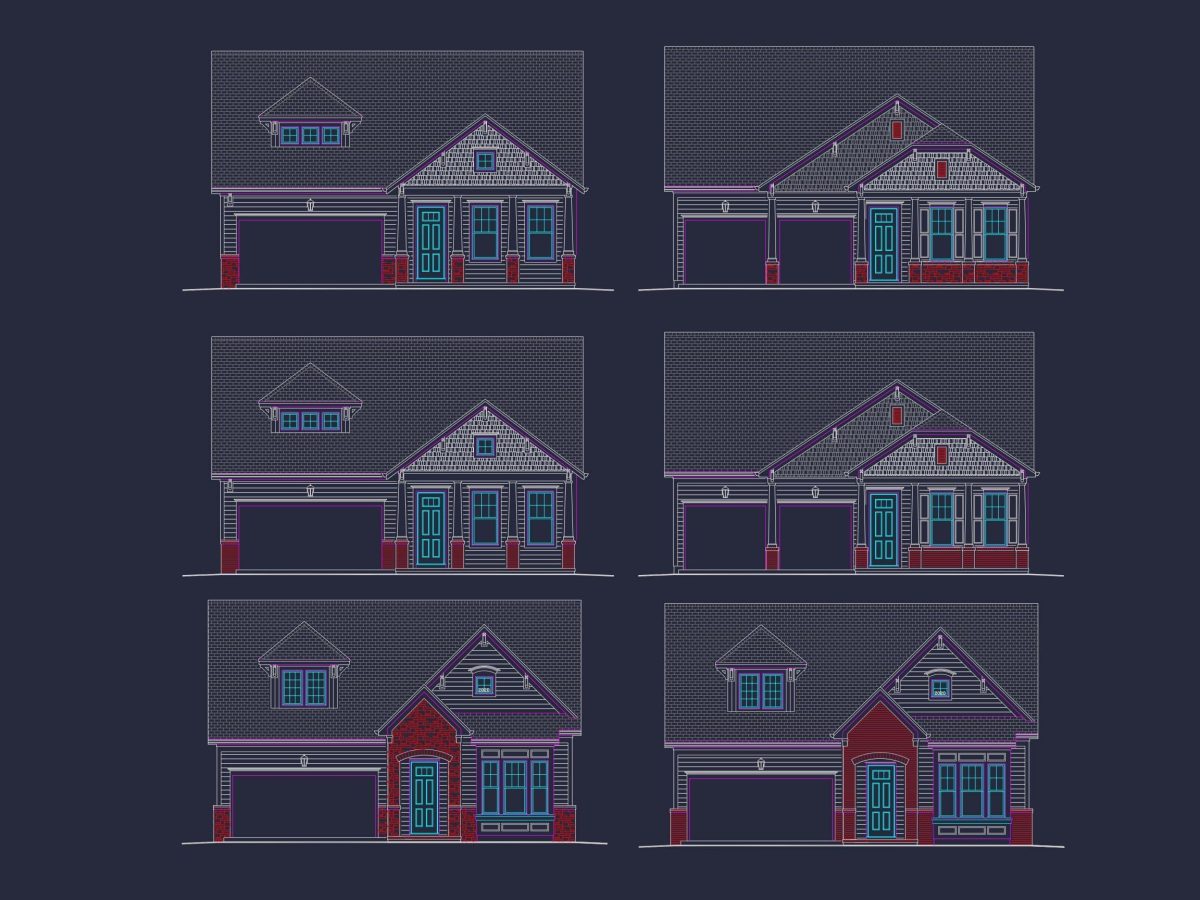 Elegant 2-Story House Plan with 6 Elevations and Open Layout