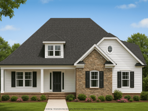 Elegant 2-Story House Plan with CAD Blueprint & Modern Design