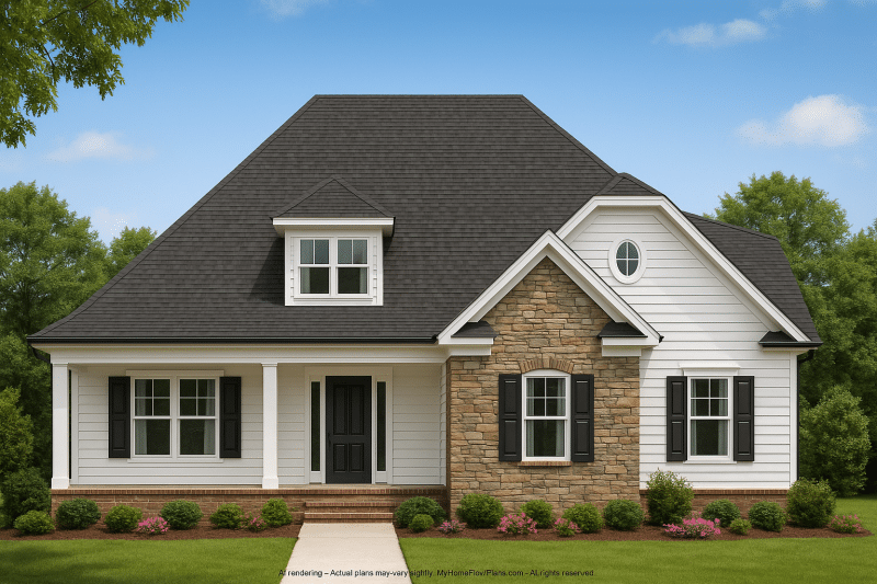 Elegant 2-Story House Plan with CAD Blueprint & Modern Design
