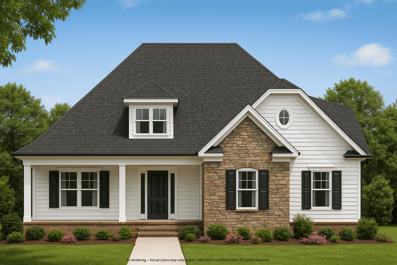 Elegant 2-Story House Plan with CAD Blueprint & Modern Design