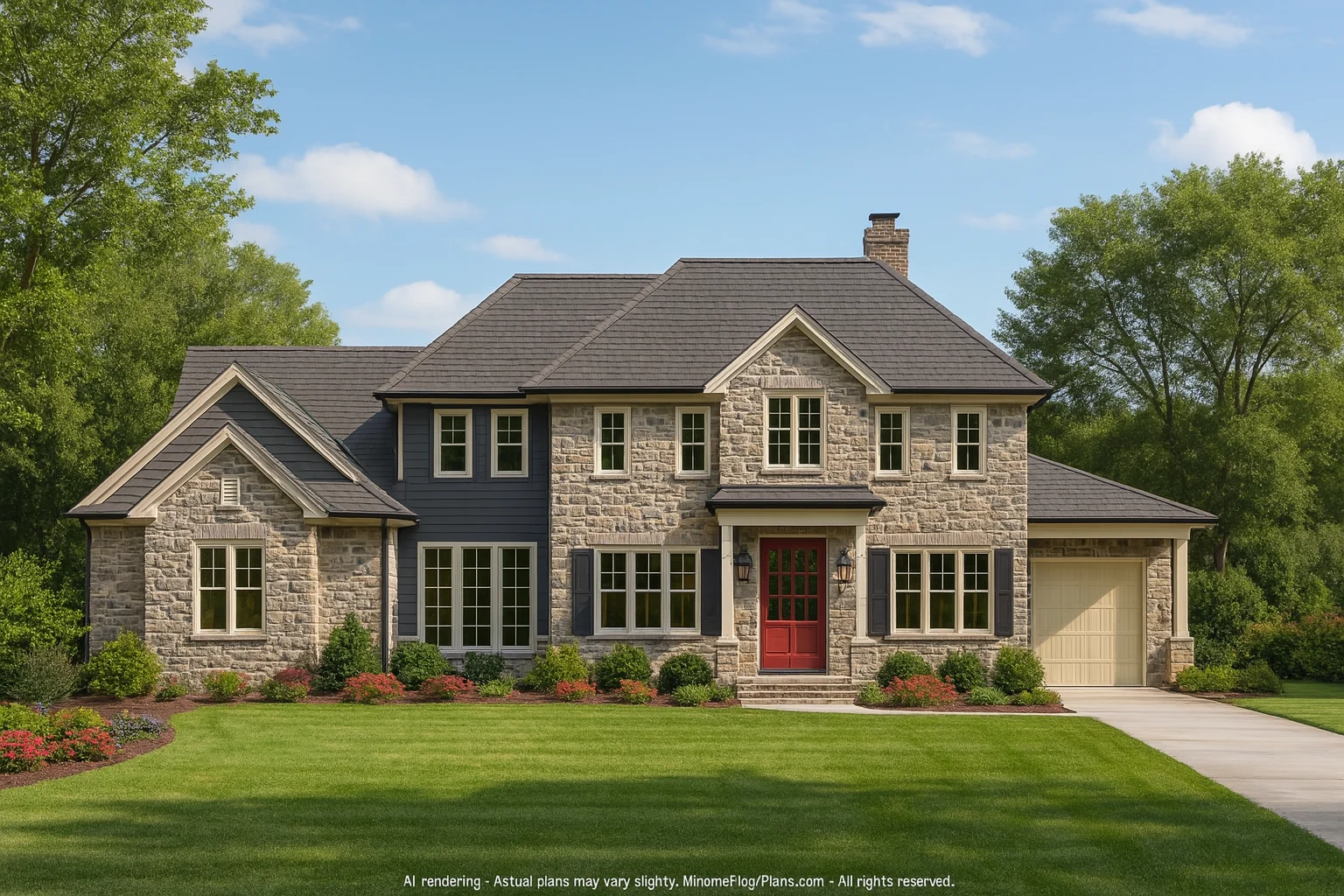 Elegant 2-Story House Plan with Courtyard & Vaulted Ceilings