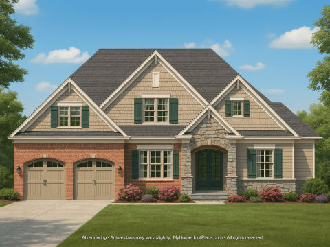 Elegant 2-Story House Plan with Craftsman Architecture & CAD Blueprints