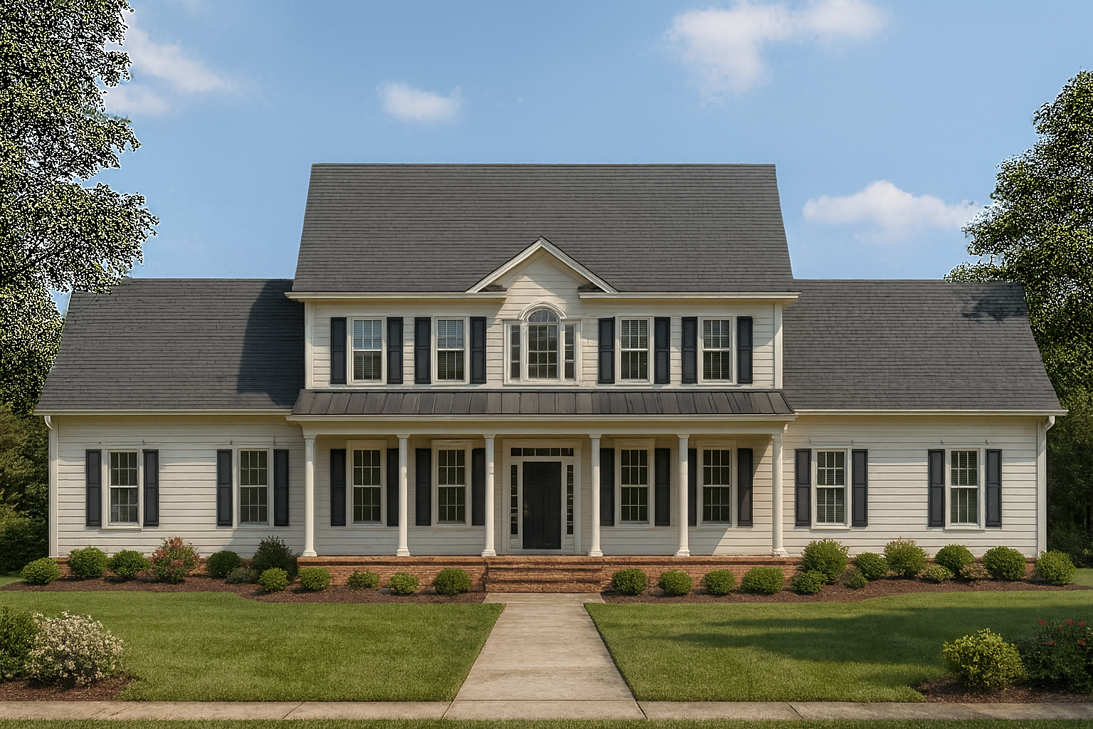 Elegant 2-Story House Plan with Spacious Layout and CAD Blueprints