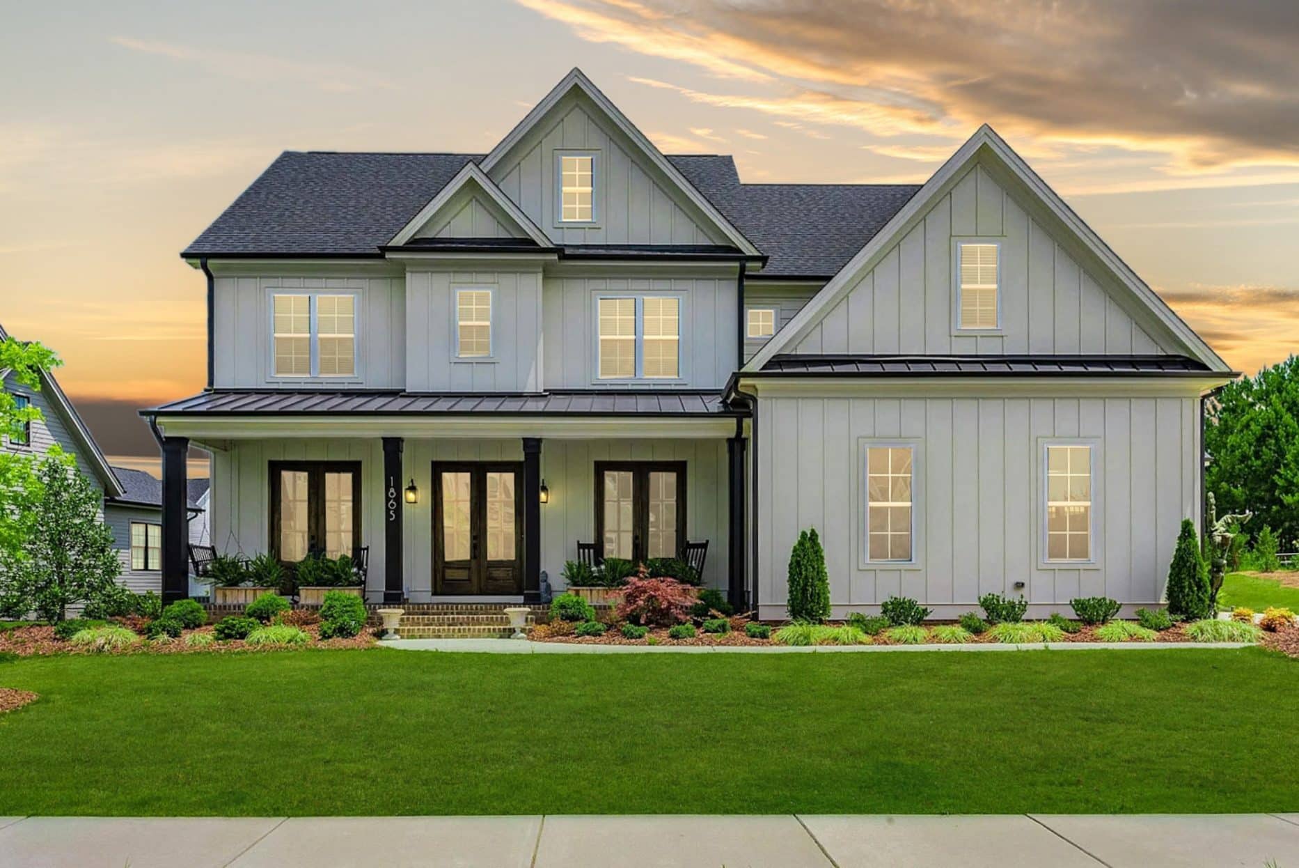 Elegant 3-Floor House Plan with Modern Farmhouse Charm