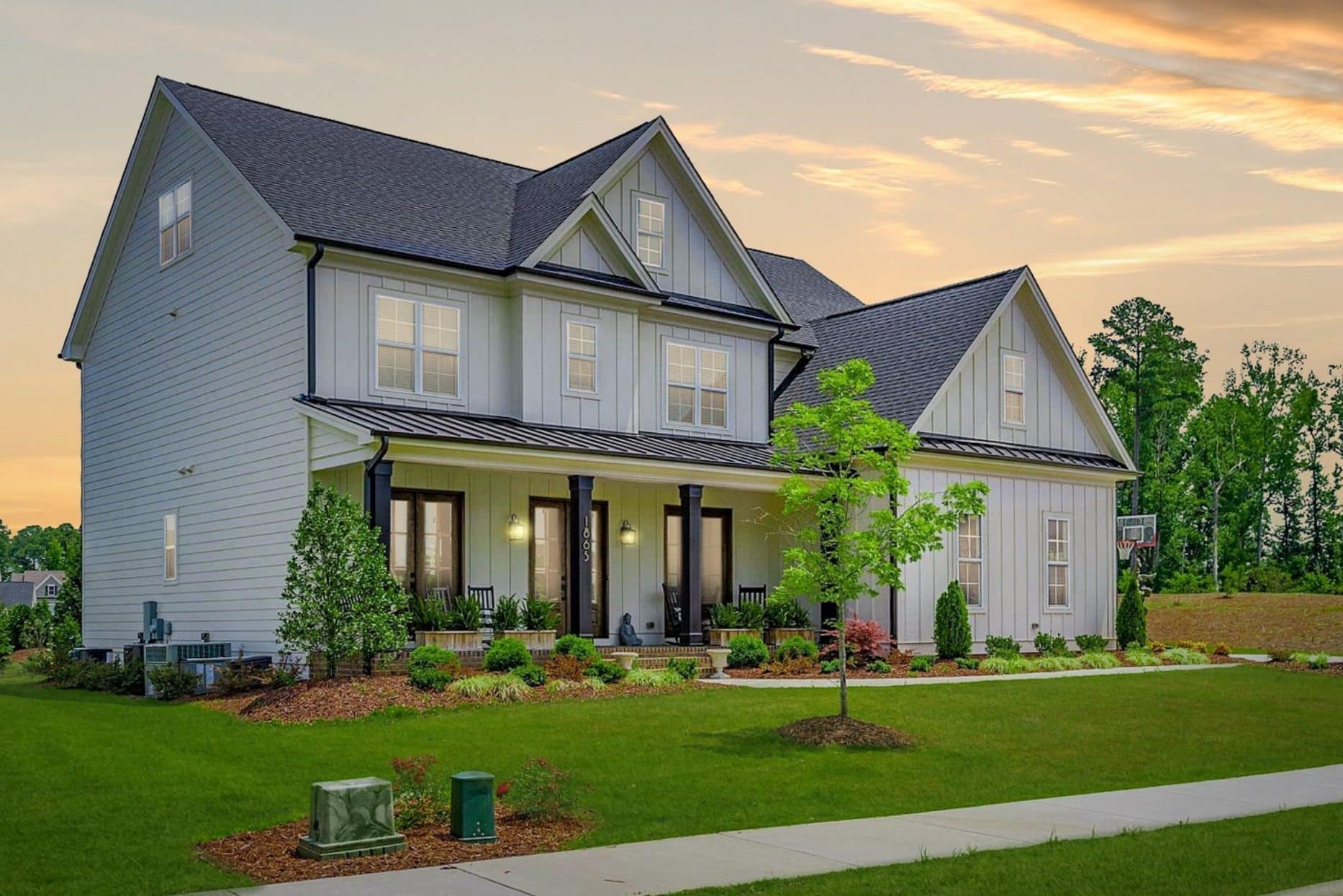 Elegant 3-Floor House Plan with Modern Farmhouse Charm