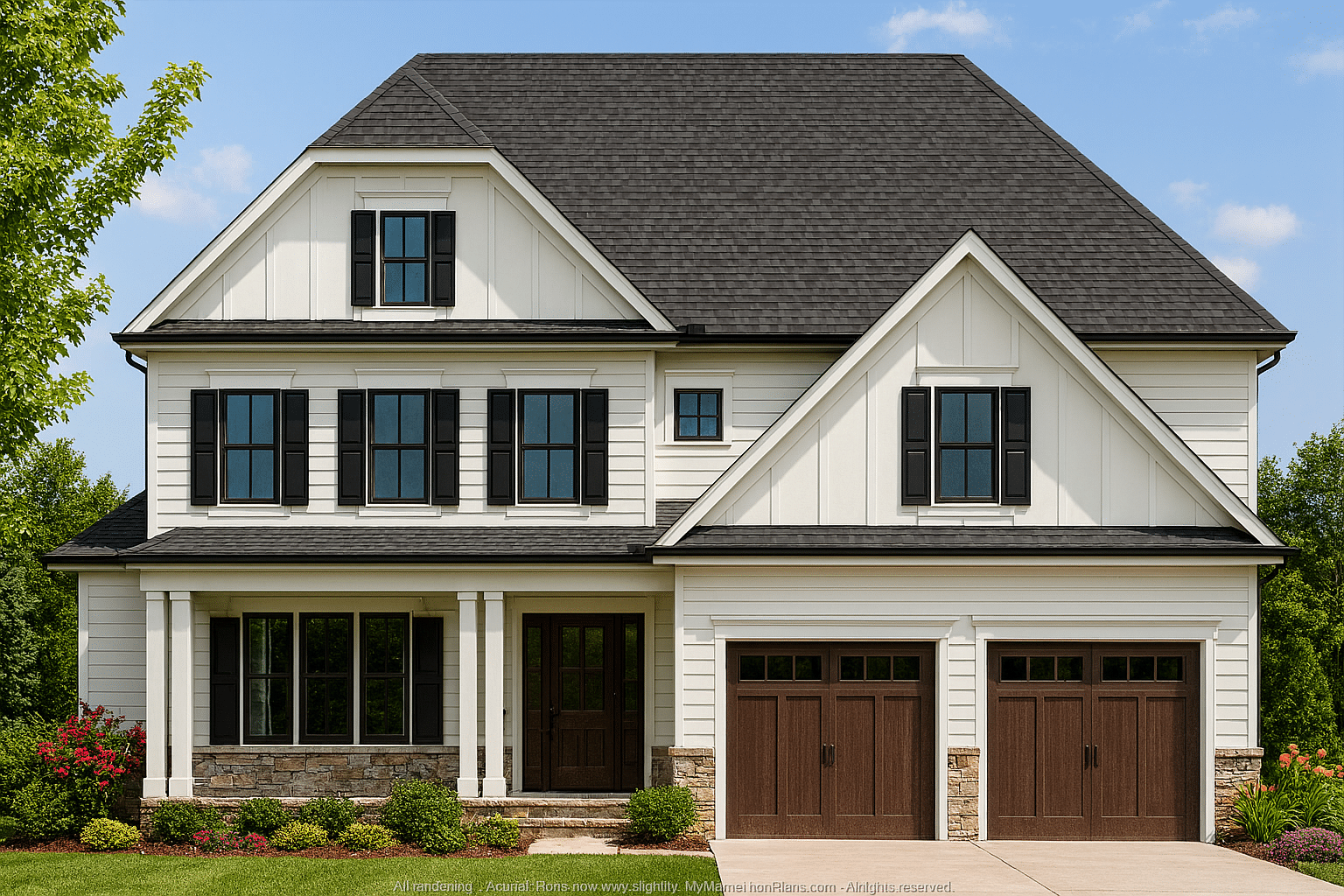Elegant 3-Story House Plan with Open Layout and Wine Room