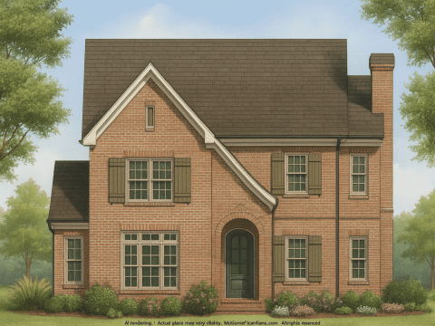 Elegant 3-Story Tudor House Plan with Spacious Layout and CAD Blueprints