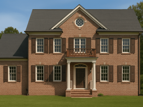 Elegant 3.5-Story Colonial Revival House Plan with Luxurious Features
