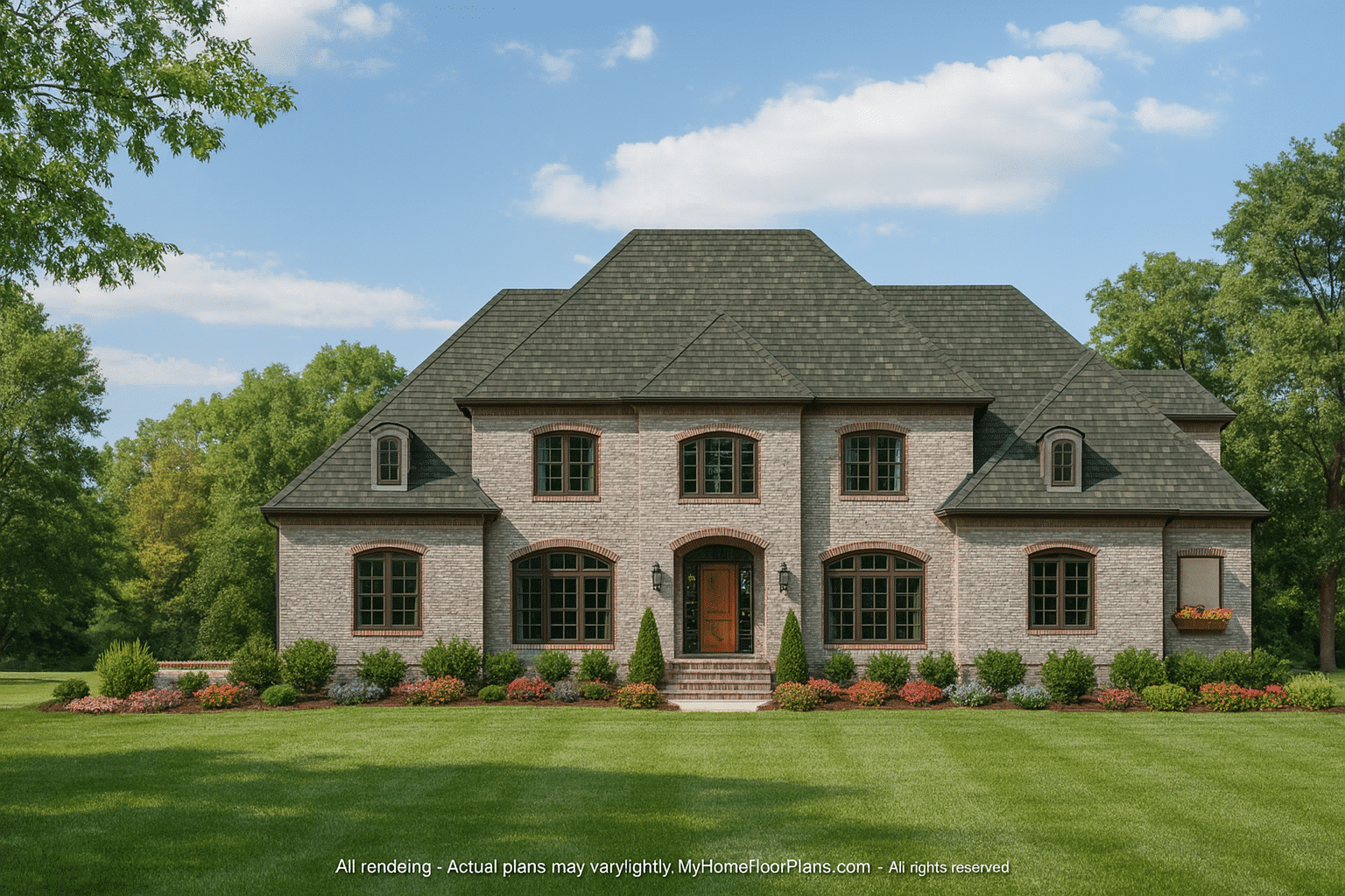 Elegant 3.5-Story French Country House Plan with CAD Blueprints