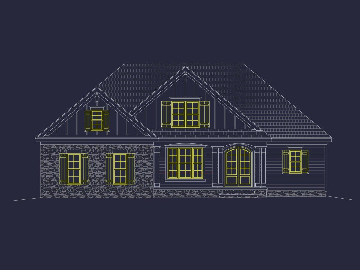 Elegant 4-Bedroom Home CAD Floor Plan with Modern Design
