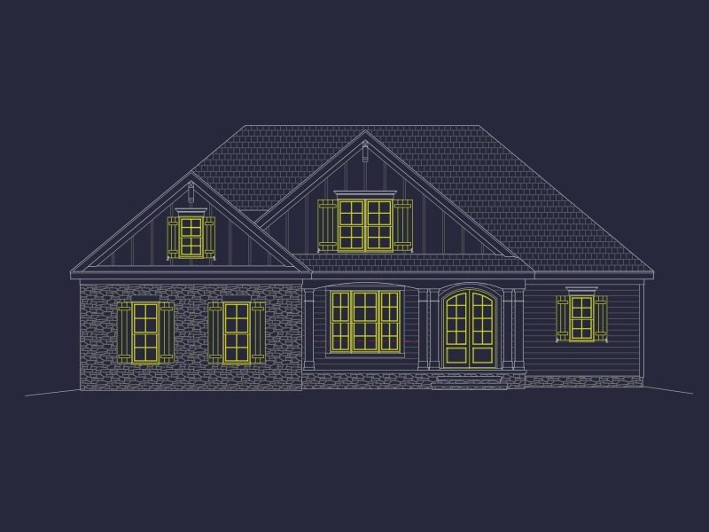 Elegant 4-Bedroom Home CAD Floor Plan with Modern Design