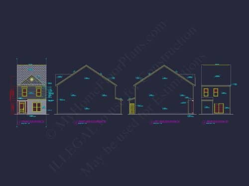 Elegant 5-Unit Townhome Plan with Open Layout and Vaulted Ceilings