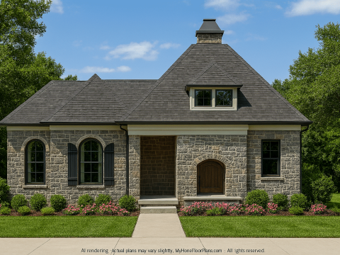 Elegant Cabana Home Plan with Vaulted Ceilings and CAD Designs