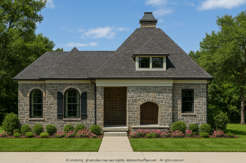 Elegant Cabana Home Plan with Vaulted Ceilings and CAD Designs