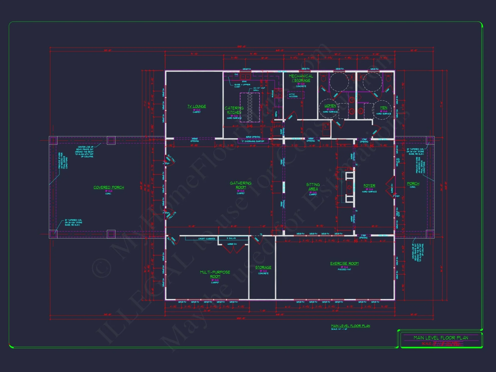 Elegant Clubhouse Floor Plan with Traditional Architecture