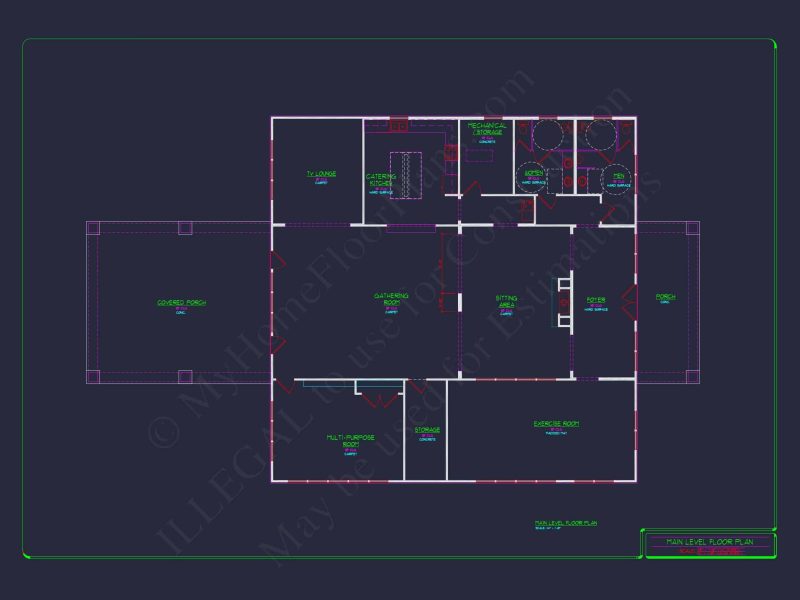 Elegant Clubhouse Floor Plan with Traditional Architecture