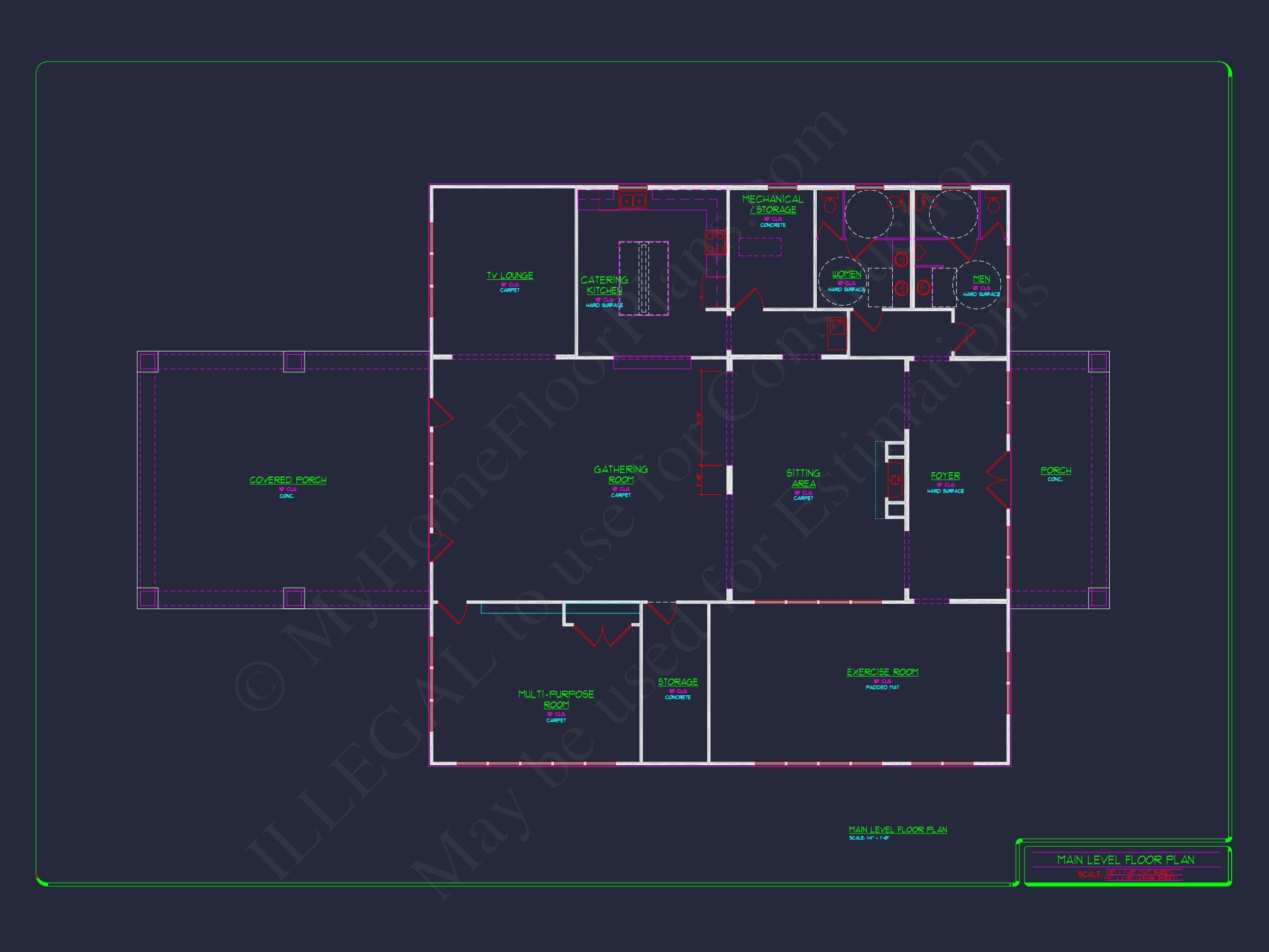 Elegant Clubhouse Floor Plan with Traditional Architecture