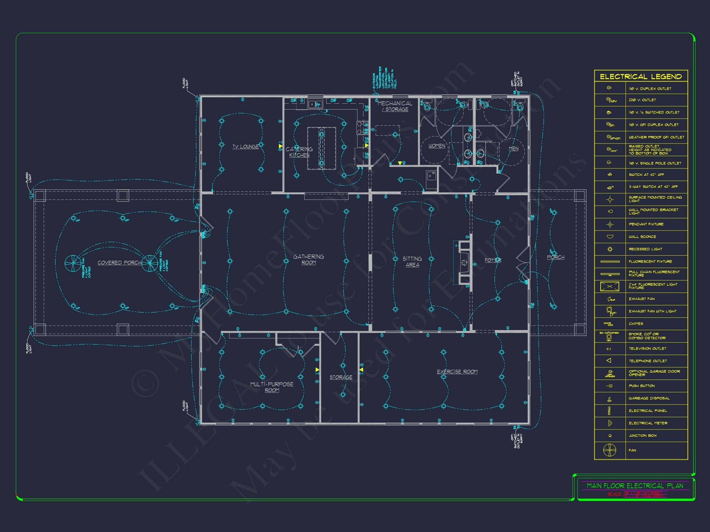 Elegant Clubhouse Floor Plan with Traditional Architecture