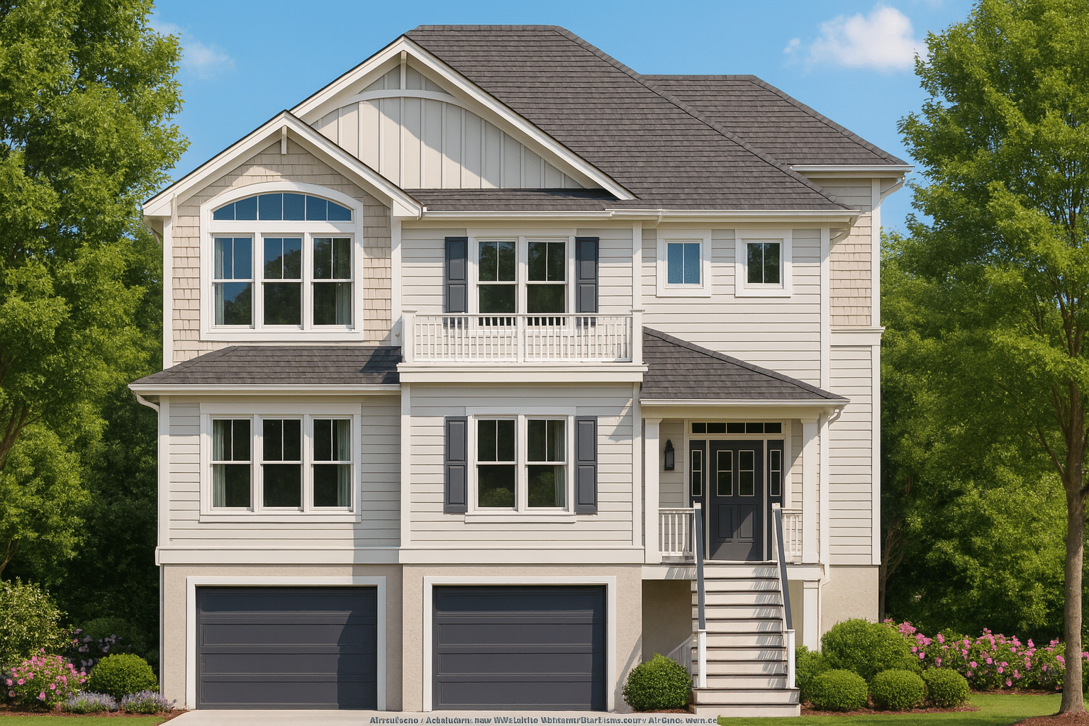 Elegant Coastal Home Design Floor Plan, CAD & Blueprint