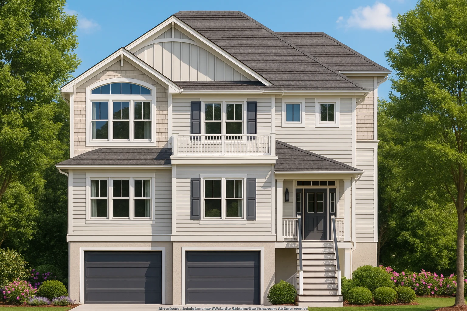 Elegant Coastal Home Design Floor Plan, CAD & Blueprint
