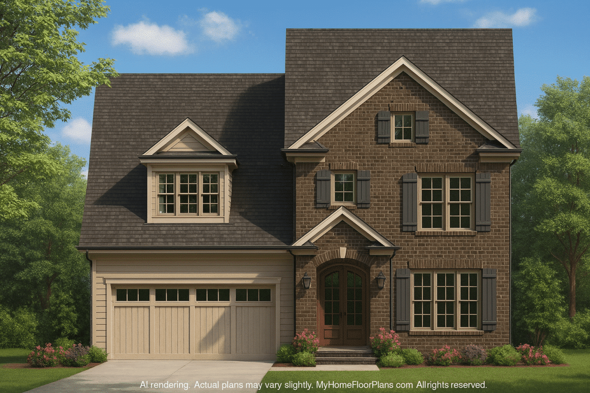 Elegant Colonial Revival Home Plan with 2,744 Sq Ft and Open Layout