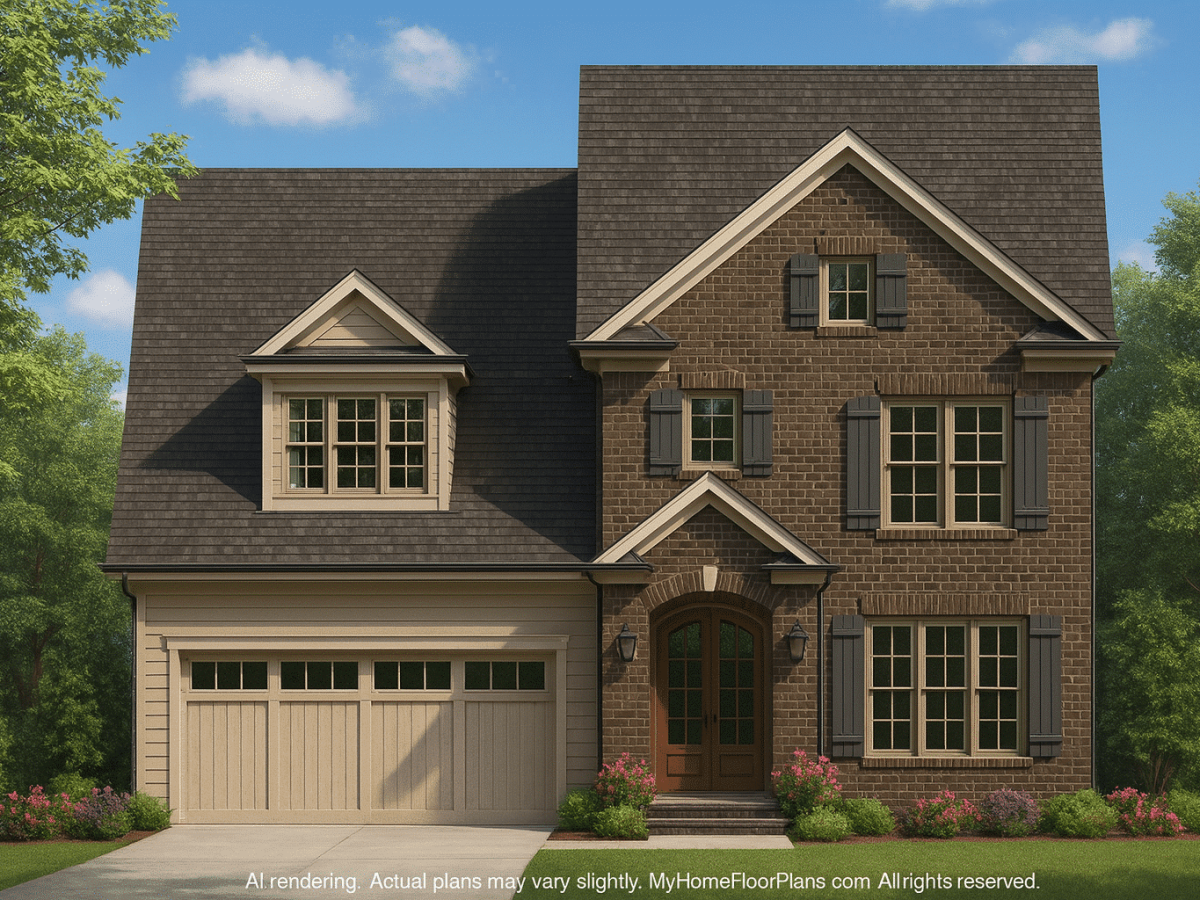 Elegant Colonial Revival Home Plan with 2,744 Sq Ft and Open Layout