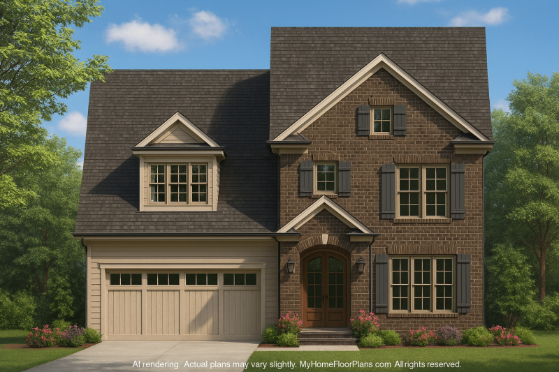 Elegant Colonial Revival Home Plan with 2,744 Sq Ft and Open Layout