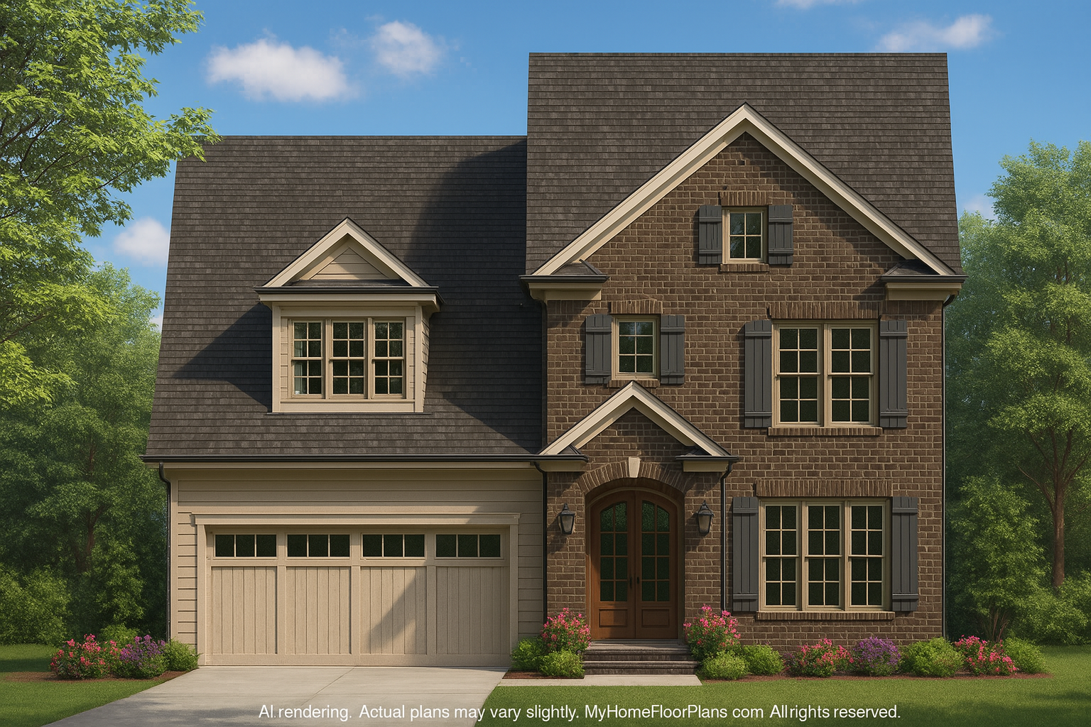 Elegant Colonial Revival Home Plan with 2,744 Sq Ft and Open Layout