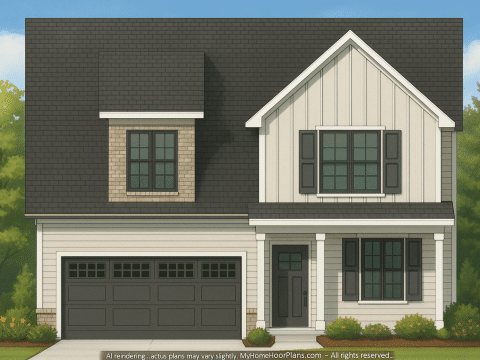 Elegant Craftsman Home Plan with 2 Floors and Spacious Design