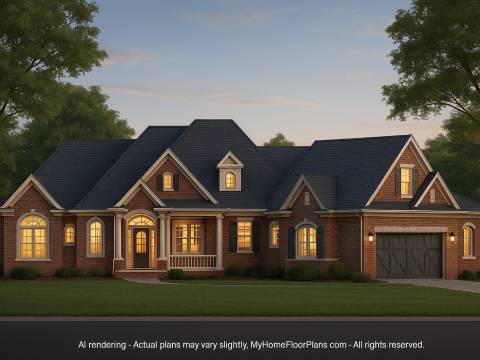 Elegant Craftsman Home Plan with Detailed Floor Designs and CAD
