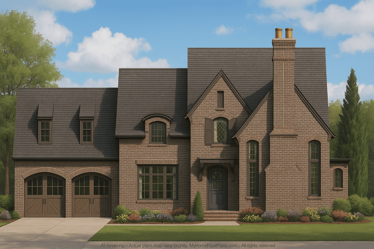 Elegant French Country Home Plan with 6 Bedrooms and CAD Blueprints