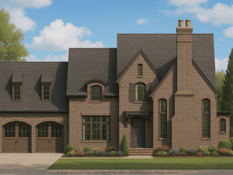 Elegant French Country Home Plan with 6 Bedrooms and CAD Blueprints