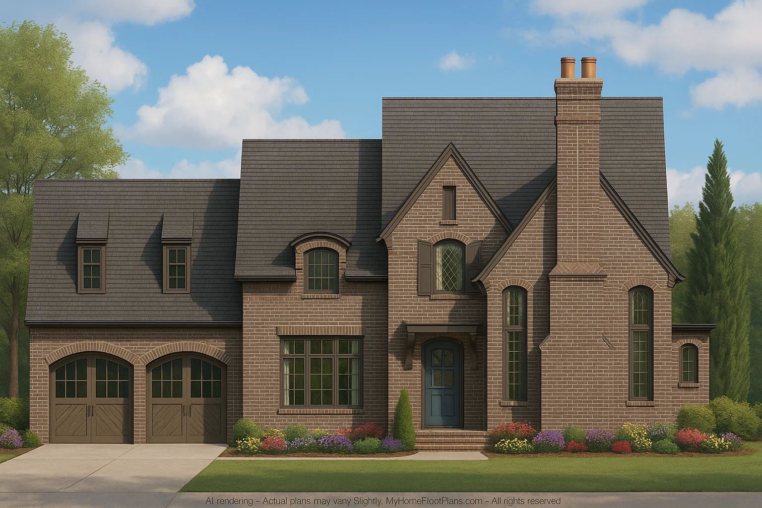 Elegant French Country Home Plan with 6 Bedrooms and CAD Blueprints