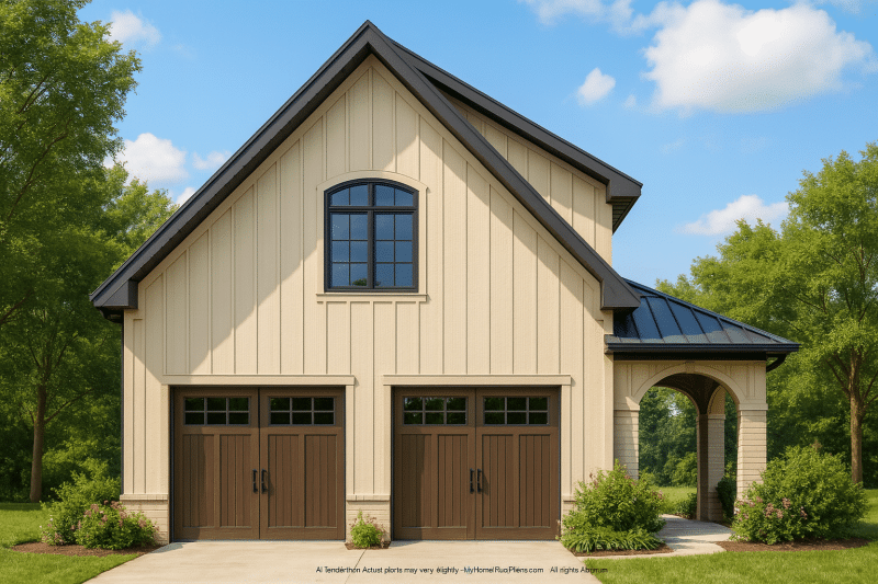Elegant Garage Living Space Plan – CAD Architecture Blueprint