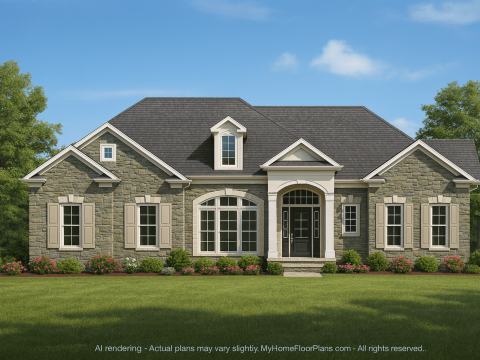 Elegant Home Blueprint with Floor Plan CAD Architecture Designs