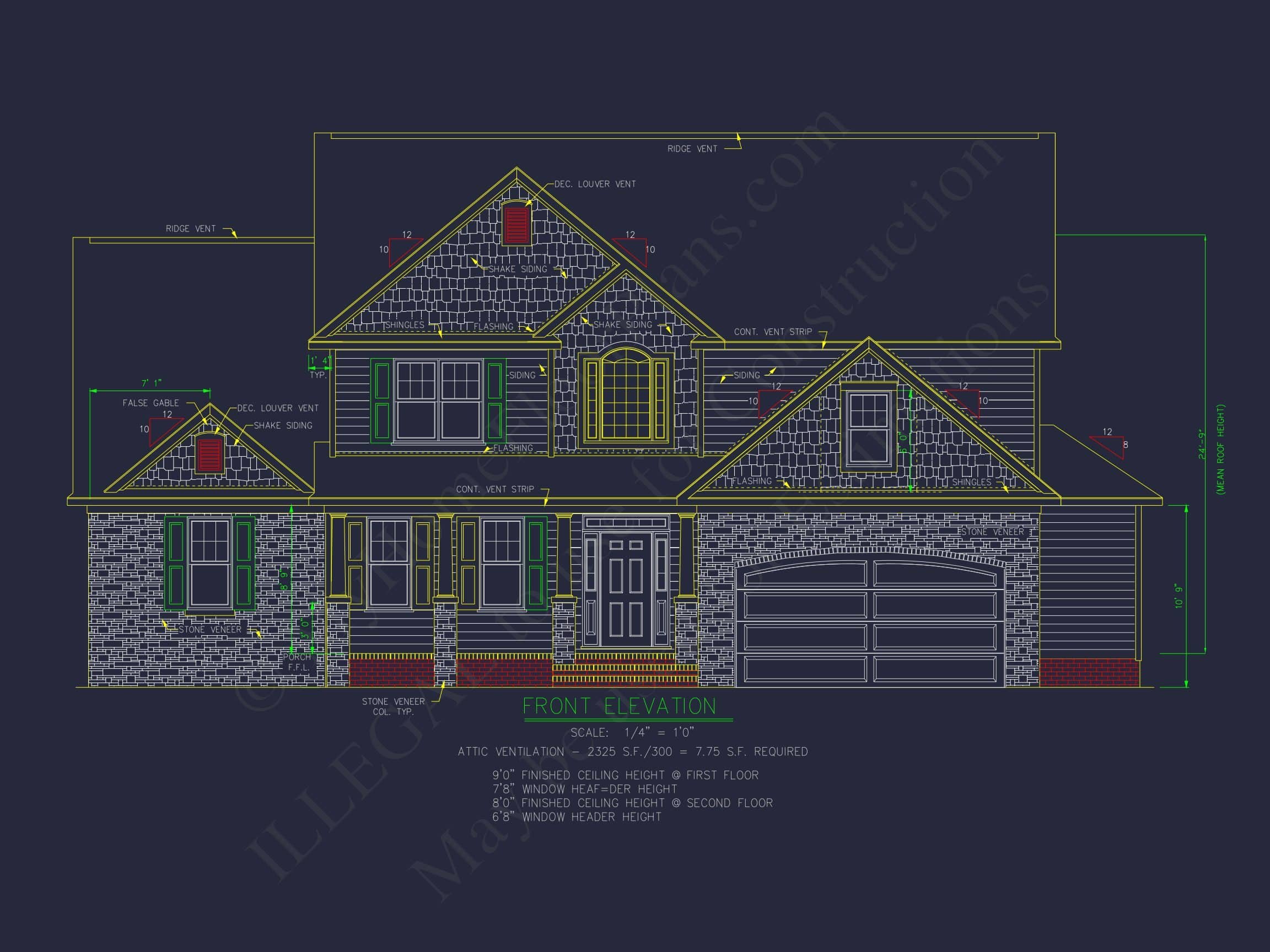 Elegant 2-Story House Plan with 5 Bedrooms & CAD Blueprints