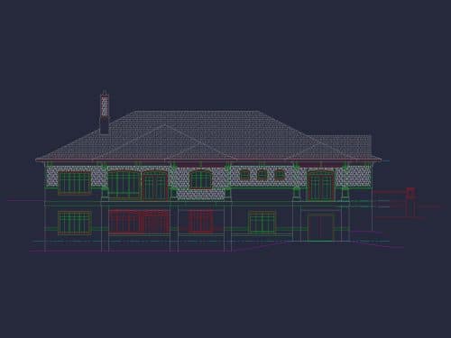 Elegant 1.5-Story House Floor Plan with Vaulted Ceilings and Traditional Design