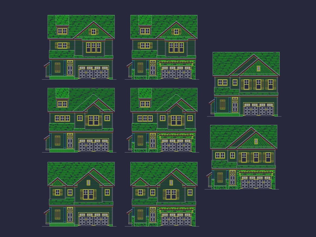 Elegant 2-Story House Plan with Traditional Design and CAD Blueprints