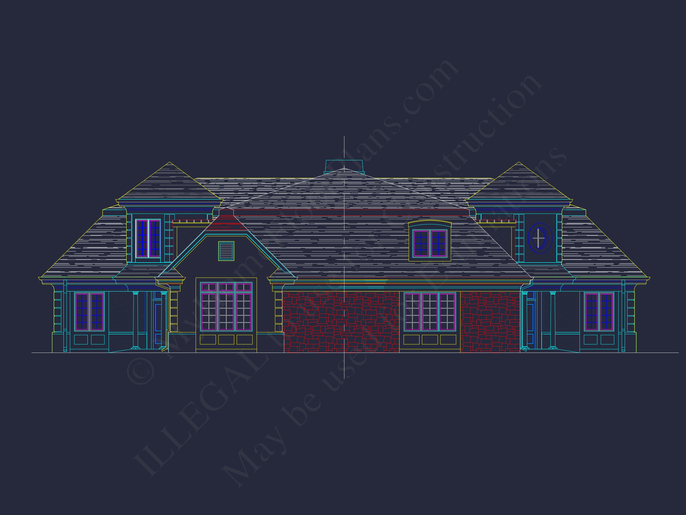 Elegant Home Plan with Detailed Floor Plan, CAD Blueprint & Designs