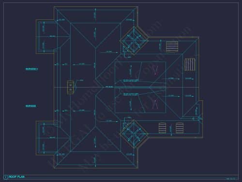 Elegant Home Plan with Detailed Floor Plan, CAD Blueprint & Designs