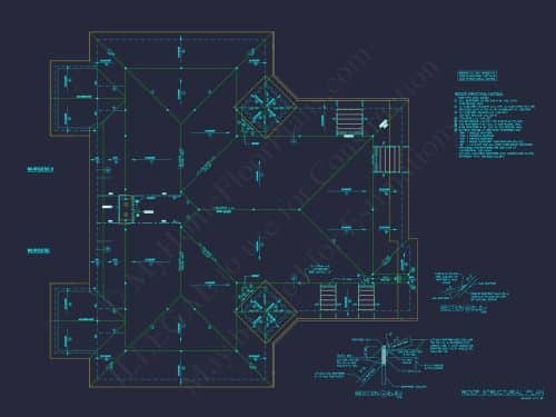 Elegant Home Plan with Detailed Floor Plan, CAD Blueprint & Designs